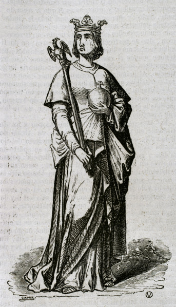 Violant of Hungary, (1215-1251), Queen consort of Aragon and second wife of James I of Aragon, 1852. Creator: Unknown.