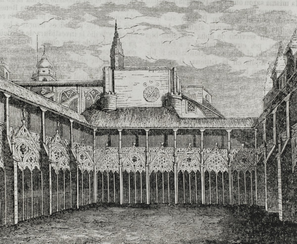 Cloisters of the Cathedral of Pamplona, 13th-14th centuries, Navarre, Spain, 1852. Creator: Ildefonso Cibera.