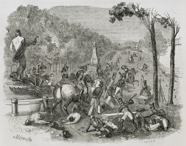 Repression by French troops after the Dos de Mayo Uprising, Madrid, Spain, 1808, (1853). Creator: Miranda.