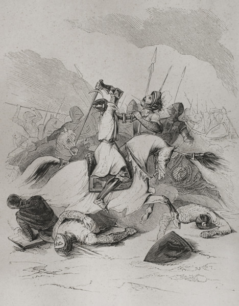 Battle of Araviana, (22 September 1359), War of the Two Peters..., Spain, 1853. Creator: Antonio Roca Sallent.