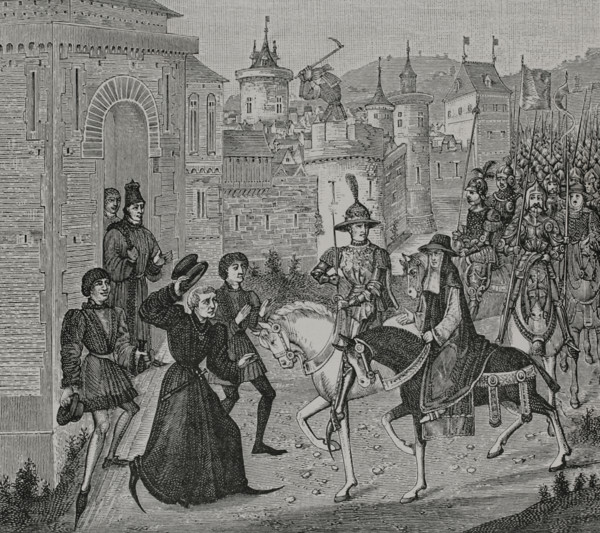 Entrance into Avignon of King Louis VIII of France and the papal legate...12 Sep 1226 (1877).  Creator: Unknown.