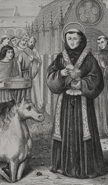 St Anthony of Padua, (1195-1231) wishing to demonstrate to a heretic...late 15th century (1877).  Creator: Unknown.
