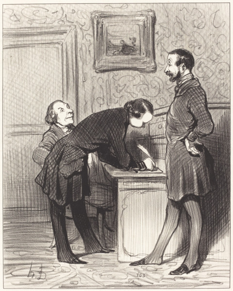 C'est bien parce que c'est votre ami..., 1845. Creator: Honore Daumier.