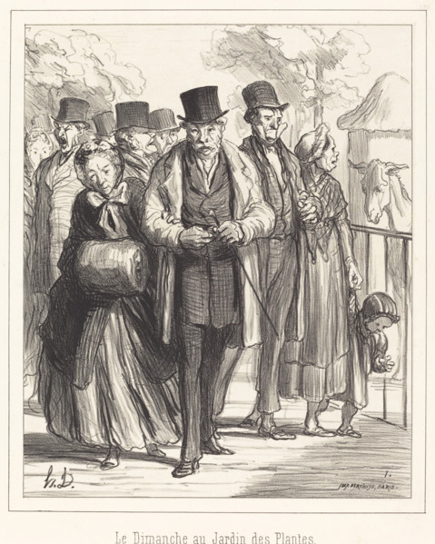 Le Dimanche au Jardin des Plantes, 1862. Creator: Honore Daumier.