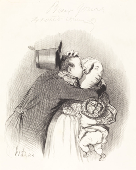 Rencontre de la payse, 1844. Creator: Honore Daumier.
