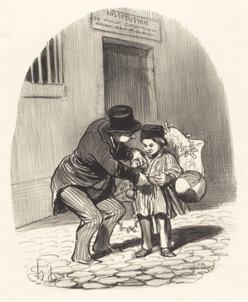 Le jour de sortie, c1848. Creator: Honore Daumier.