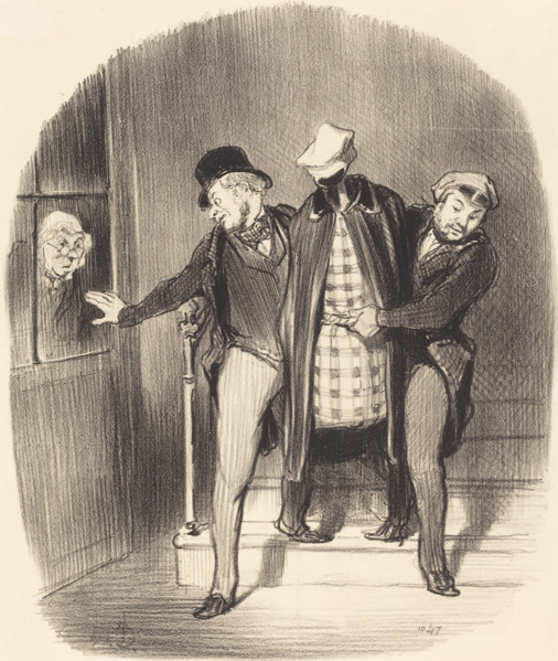Un déménagement furtif, 1847. Creator: Honore Daumier.