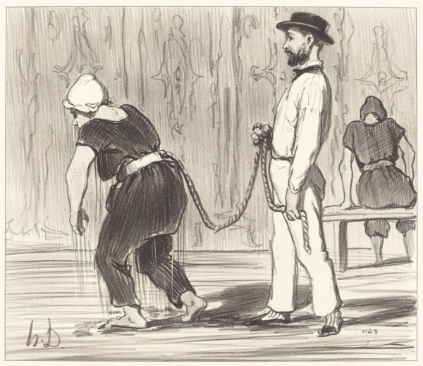 Madame Rabourdeau a sa première leçon, 1847. Creator: Honore Daumier.
