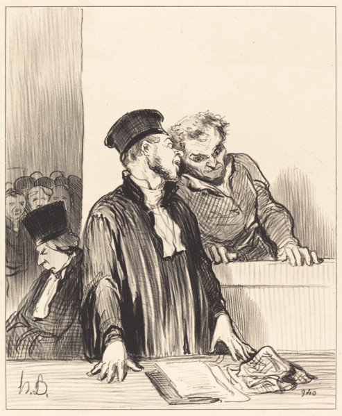 Voilà le ministère public qui vous dit des choses très désagréables..., 1846.  Creator: Honore Daumier.