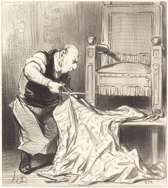 Le nouveau tapissier de la couronne..., 1850.  Creator: Honore Daumier.