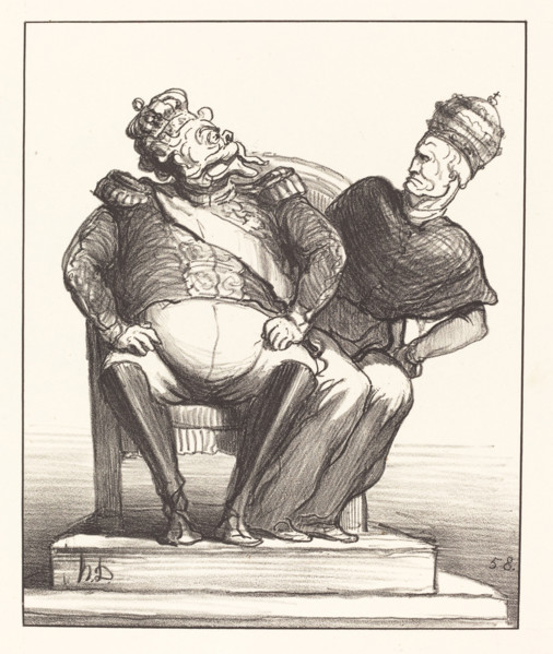 Trop étroit pour deux, 1870. Creator: Honore Daumier.