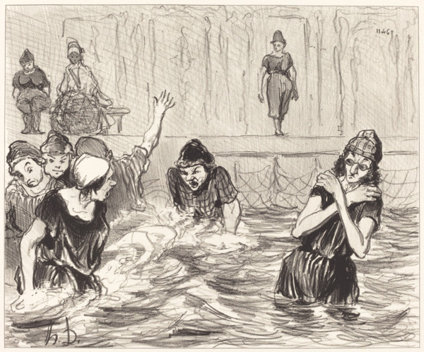 Les barbotteuses, 1847. Creator: Honore Daumier.