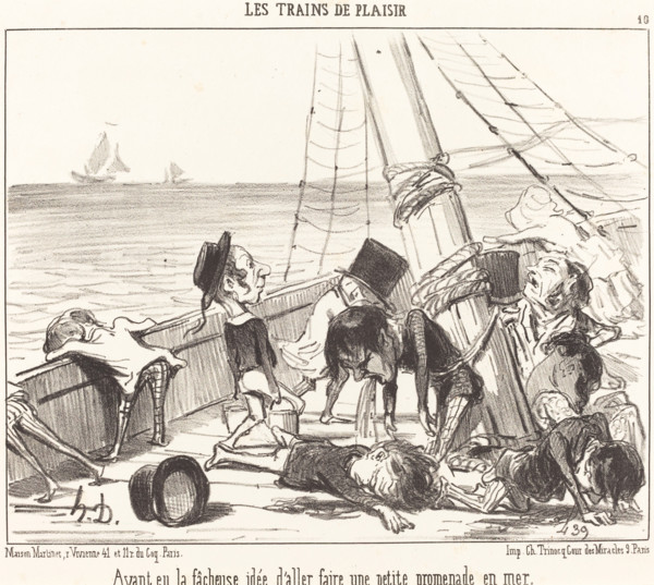 Ayant eu la fâcheuse idée d'aller faire une petite promenade en mer, 1852. Creator: Honore Daumier.