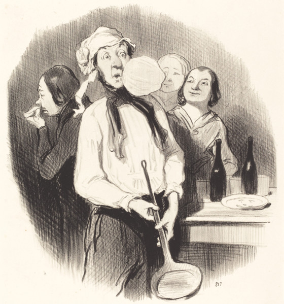 Les Crêpes, 1845. Creator: Honore Daumier.