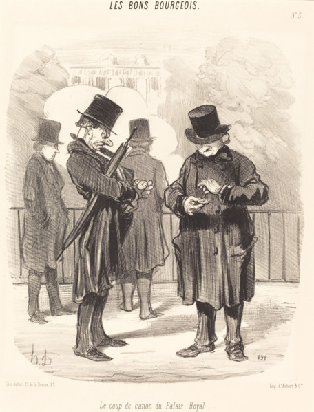 Le coup de canon du Palais Royal, 1846. Creator: Honore Daumier.