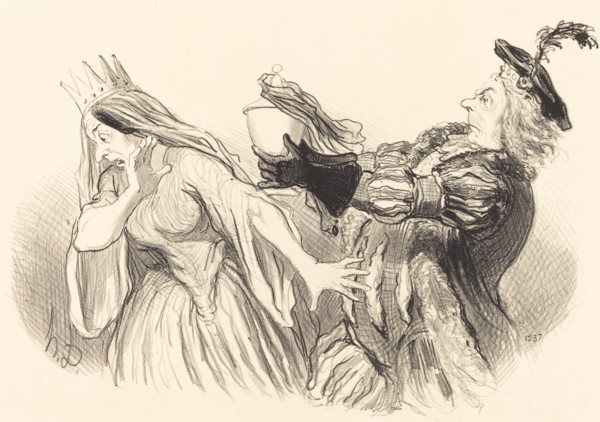 Hamlet, 1851. Creator: Honore Daumier.