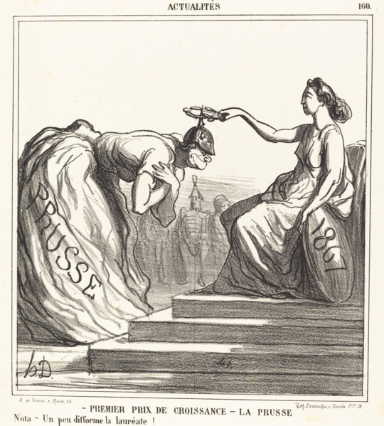 Premier prix de croissance - La Prusse, 1867. Creator: Honore Daumier.