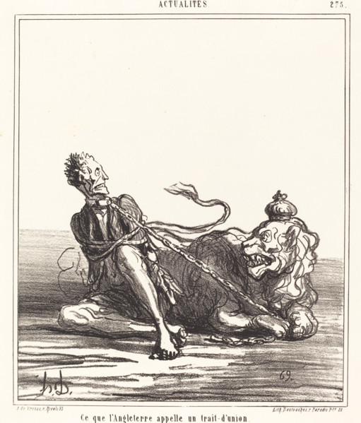 Ce que l'Angleterre appelle un trait-d'union, 1867. Creator: Honore Daumier.