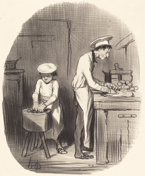 Vois-tu, petit, t'as tort de t'mêler d'la politique, 1849.  Creator: Honore Daumier.