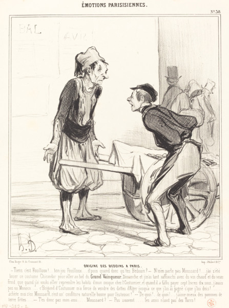 Origine des Bédoins à Paris, 1841. Creator: Honore Daumier.