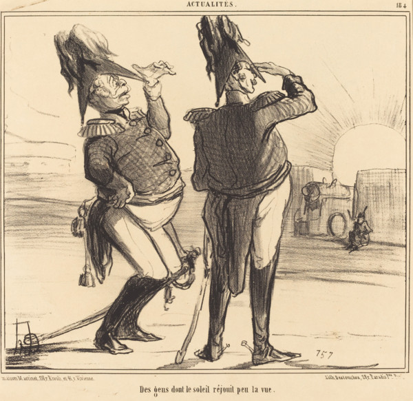 Des gens dont le soleil réjouit peu la vue, 1855. Creator: Honore Daumier.