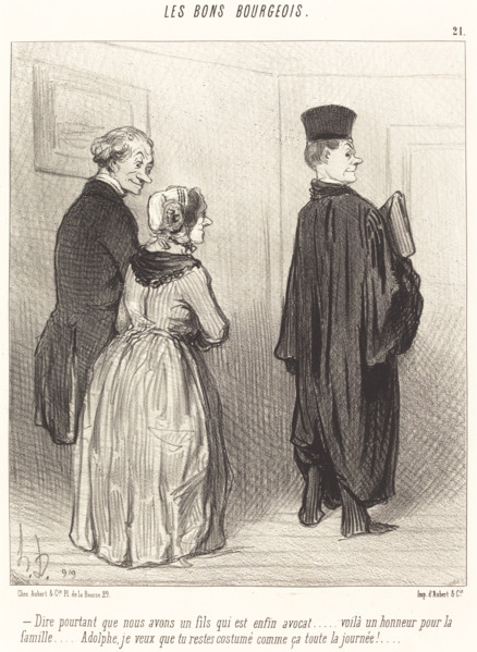 Dire pourtant que nous avons un fils qui est enfin avocat..., 1846. Creator: Honore Daumier.