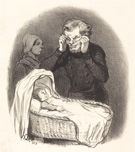 Un père heureux, 1846. Creator: Honore Daumier.