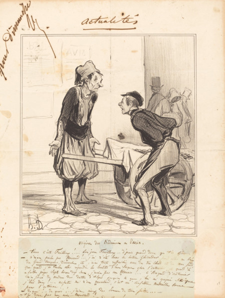 Origine des Bédoins à Paris, 1841. Creator: Honore Daumier.