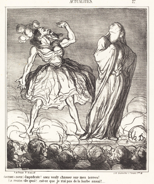 La femme à barbe, 1867. Creator: Honore Daumier.