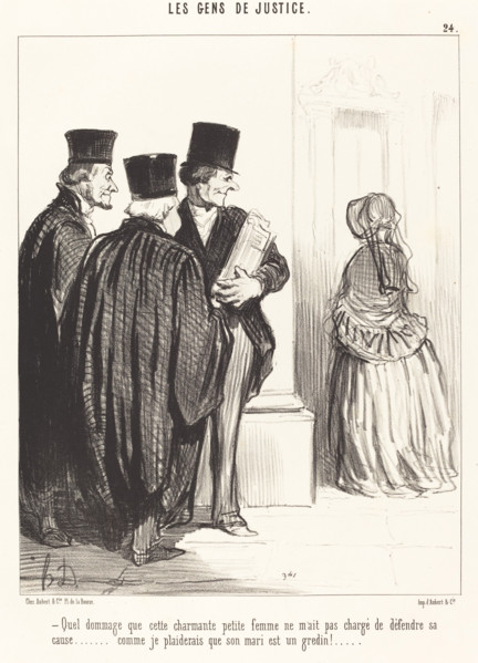 Quel dommage que cette charmante petite femme ne m'ait pas chargé de défendre sa cause..., 1846. Creator: Honore Daumier.