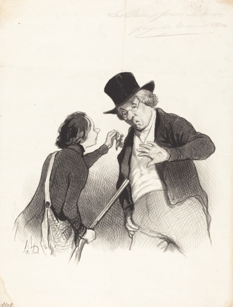Un début à la chasse, 1844. Creator: Honore Daumier.
