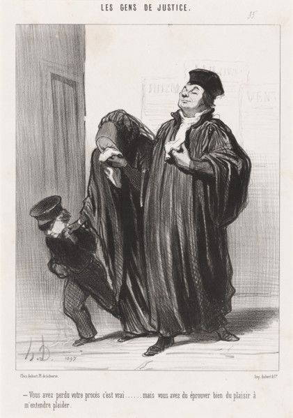Vous avez perdu votre procès c'est vrai..., 1848. Creator: Honore Daumier.