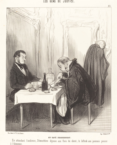 Au Café d'Aguesseau, 1846. Creator: Honore Daumier.