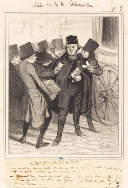 Un deputé est un facteur donné par l'élection!, c1843.  Creator: Honore Daumier.