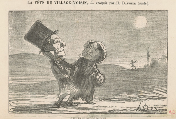 La Fête du Village Voisin, 19th century. Creator: Honore Daumier.