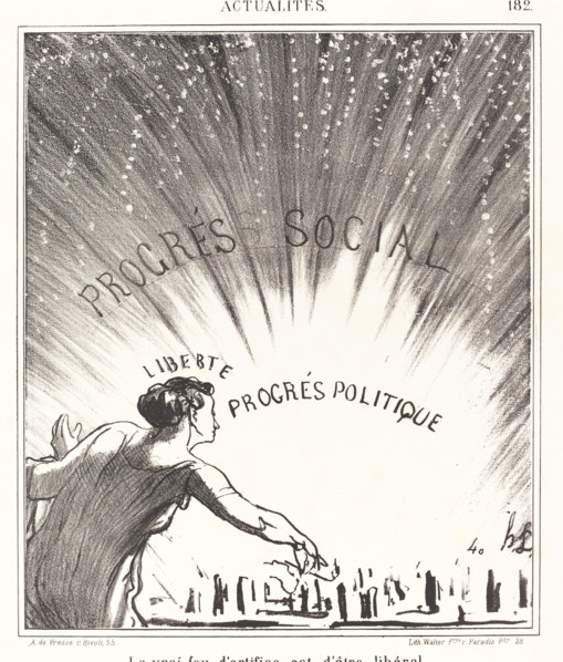 Le vrai feu d'artifice est d'être libéral, 1869. Creator: Honore Daumier.