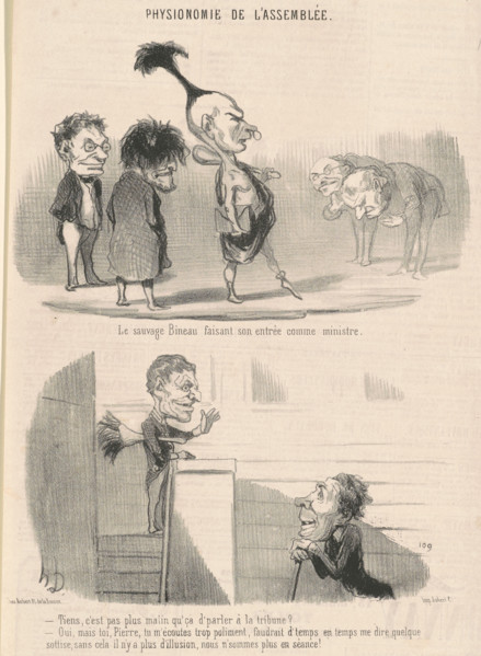 Le sauvage Bineau faisant son entrée comme ministre, c1849.  Creator: Honore Daumier.