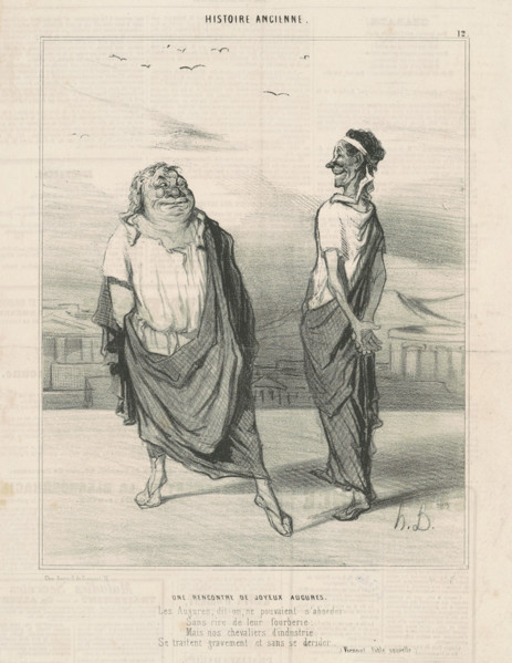 Une rencontre de joyeux augures, c1842. Creator: Honore Daumier.