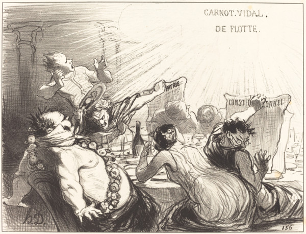 Le Festin de Baltazar-Véron, 1850. Creator: Honore Daumier.