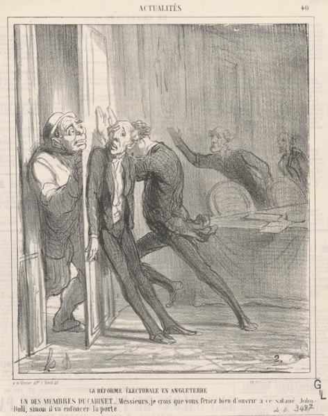 La rèforme électorale en Angleterre, 1866.  Creator: Honore Daumier.