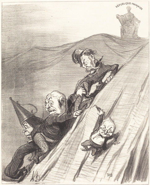 Un chemin dangereux, 1851. Creator: Honore Daumier.