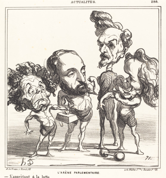L'Arène Parlementaire, 1870. Creator: Honore Daumier.