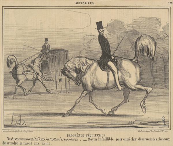 Progrès de l'équitation, 1856.  Creator: Honore Daumier.