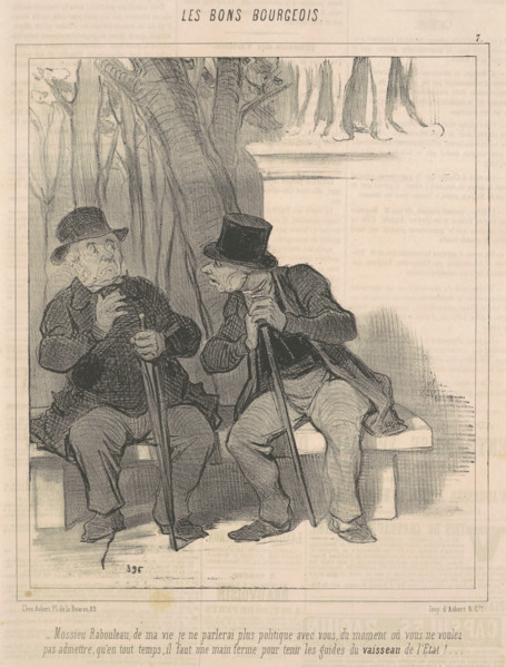 Mossieu Rabouleau, de ma vie je ne parlerai plus politique avec vous..., c1848.  Creator: Honore Daumier.