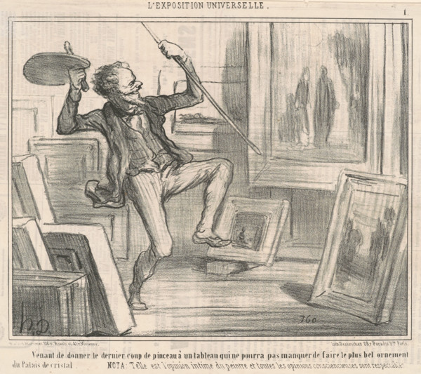 Venant de donner le dernier coup de pinceau ..., 1855.  Creator: Honore Daumier.