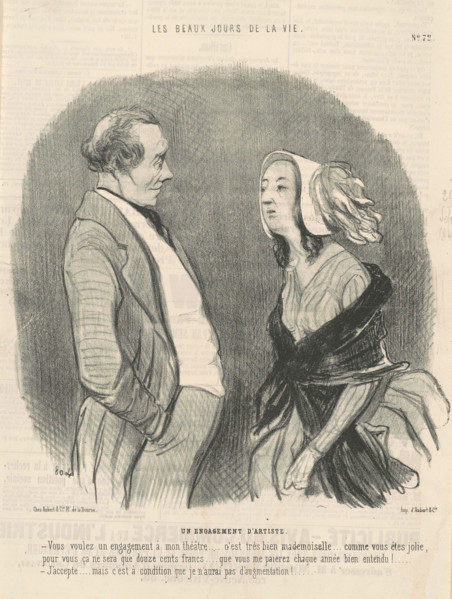 Un engagement d'artiste, 1845. Creator: Honore Daumier.