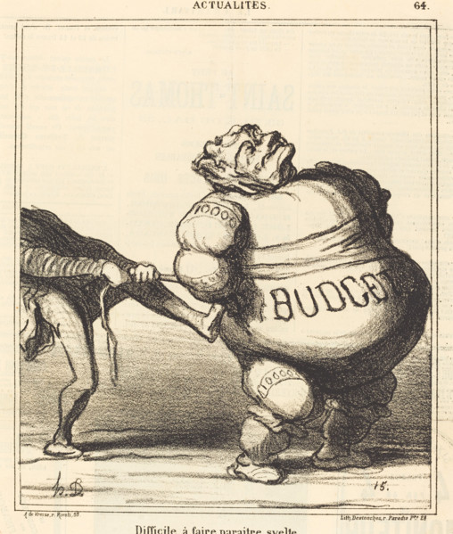 Difficile à faire paraitre svelte, 1869. Creator: Honore Daumier.