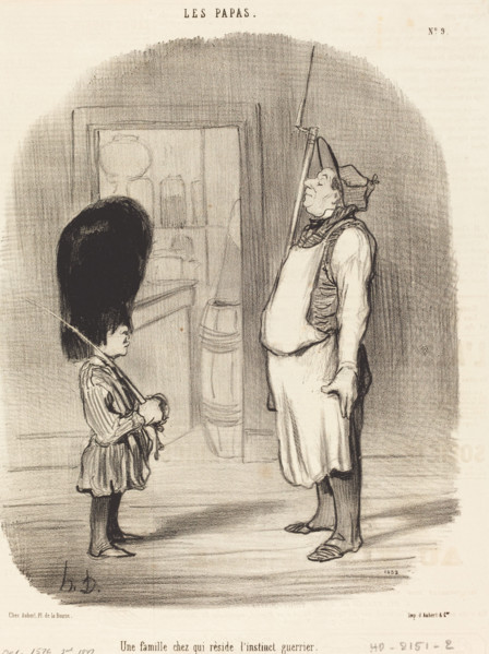 Une famille chez qui rèside l'instinct guerrier, 1847. Creator: Honore Daumier.