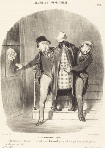 Un déménagement furtif, 1847.  Creator: Honore Daumier.