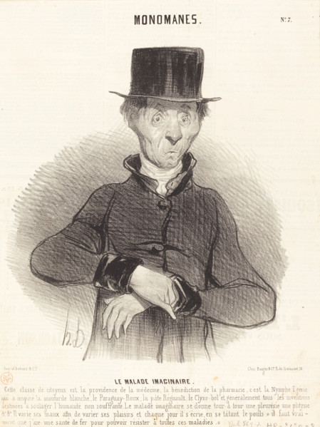 Le Malade Imaginaire, 1841. Creator: Honore Daumier.
